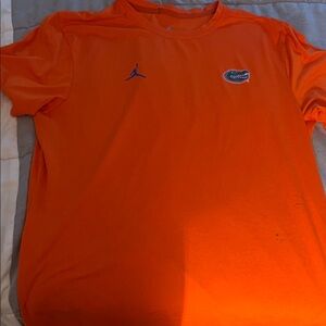Jordan Men's Bright Orange Tee with Blue Logo